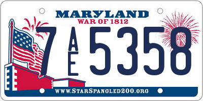 MD license plate 7AE5358