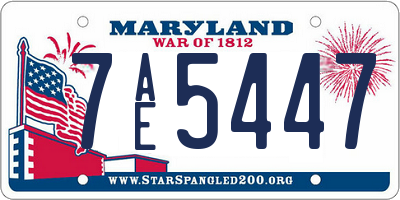 MD license plate 7AE5447