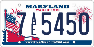 MD license plate 7AE5450