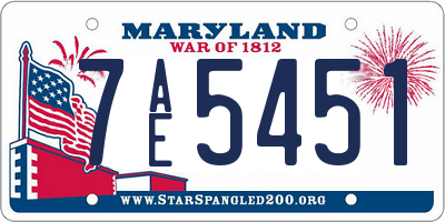 MD license plate 7AE5451