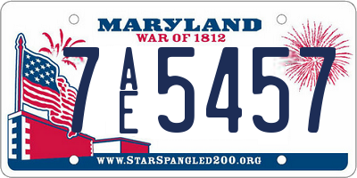MD license plate 7AE5457