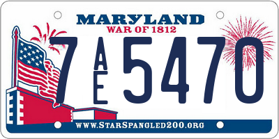 MD license plate 7AE5470