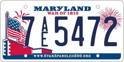 MD license plate 7AE5472