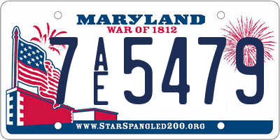 MD license plate 7AE5479