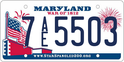 MD license plate 7AE5503