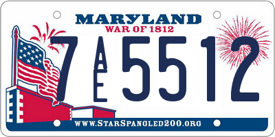 MD license plate 7AE5512