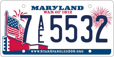 MD license plate 7AE5532