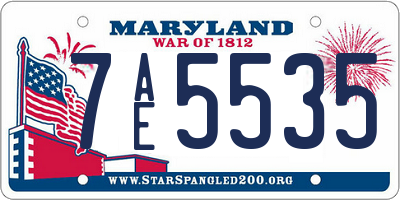 MD license plate 7AE5535