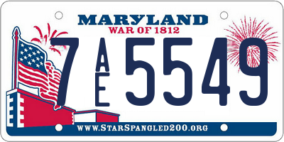 MD license plate 7AE5549