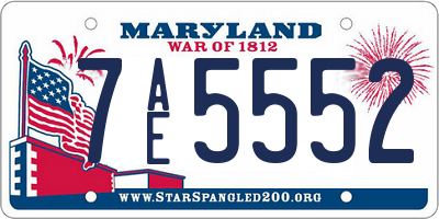 MD license plate 7AE5552