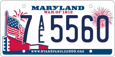 MD license plate 7AE5560