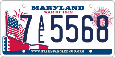MD license plate 7AE5568