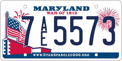 MD license plate 7AE5573