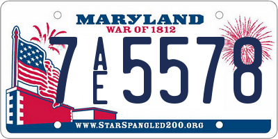 MD license plate 7AE5578