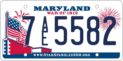 MD license plate 7AE5582