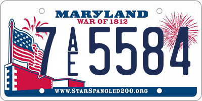 MD license plate 7AE5584