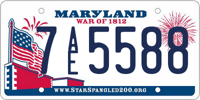 MD license plate 7AE5588