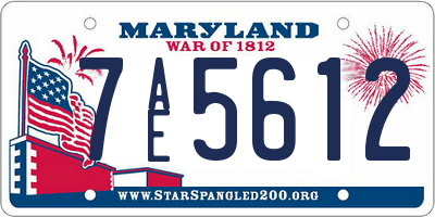 MD license plate 7AE5612