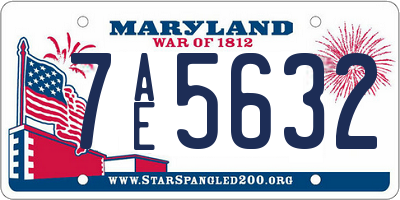MD license plate 7AE5632