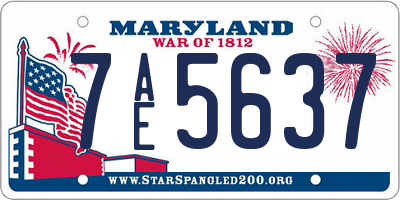 MD license plate 7AE5637