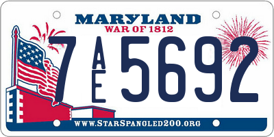 MD license plate 7AE5692