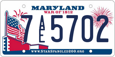 MD license plate 7AE5702