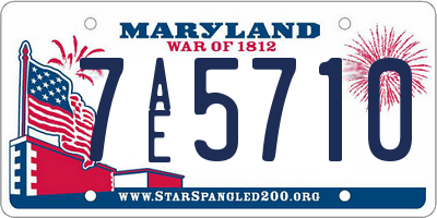 MD license plate 7AE5710