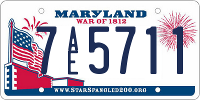 MD license plate 7AE5711