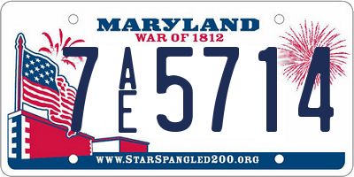 MD license plate 7AE5714