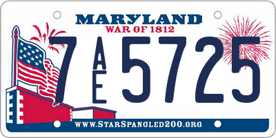 MD license plate 7AE5725