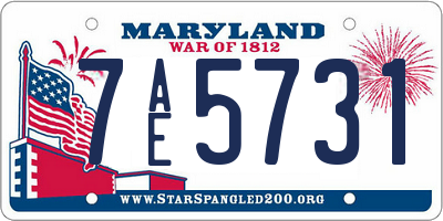 MD license plate 7AE5731