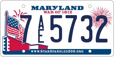 MD license plate 7AE5732
