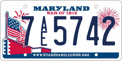 MD license plate 7AE5742