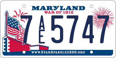 MD license plate 7AE5747