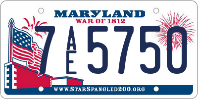 MD license plate 7AE5750