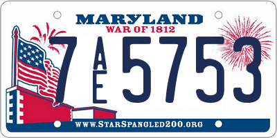 MD license plate 7AE5753