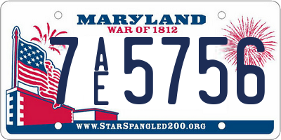 MD license plate 7AE5756