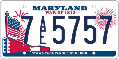 MD license plate 7AE5757