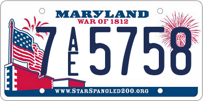 MD license plate 7AE5758