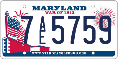 MD license plate 7AE5759