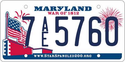 MD license plate 7AE5760