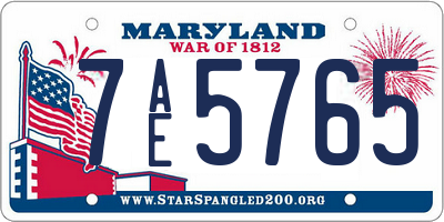 MD license plate 7AE5765