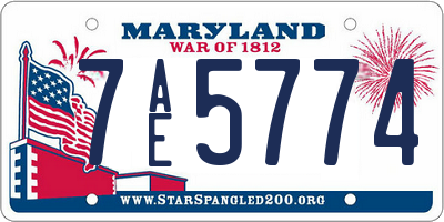 MD license plate 7AE5774