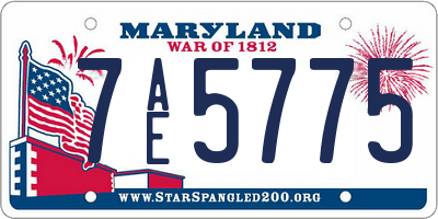 MD license plate 7AE5775