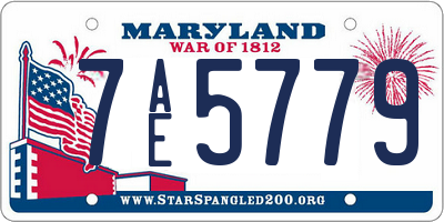 MD license plate 7AE5779