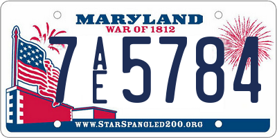 MD license plate 7AE5784