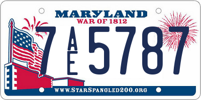MD license plate 7AE5787