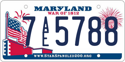 MD license plate 7AE5788
