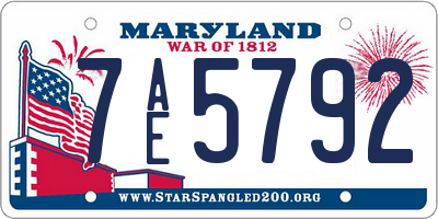 MD license plate 7AE5792