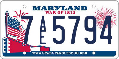 MD license plate 7AE5794